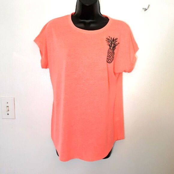 Apt 9 neon orange pineapple tshirt - Picture 1 of 4